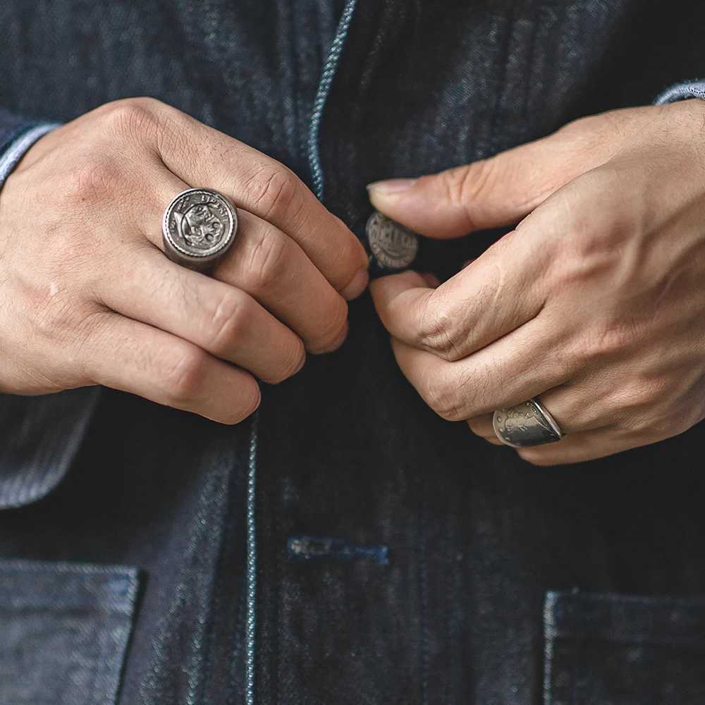 Maden Washed denim jacket mens retro workwear jacket Coats pure cotton denim hunting denim lapel jacket mens clothing W241011