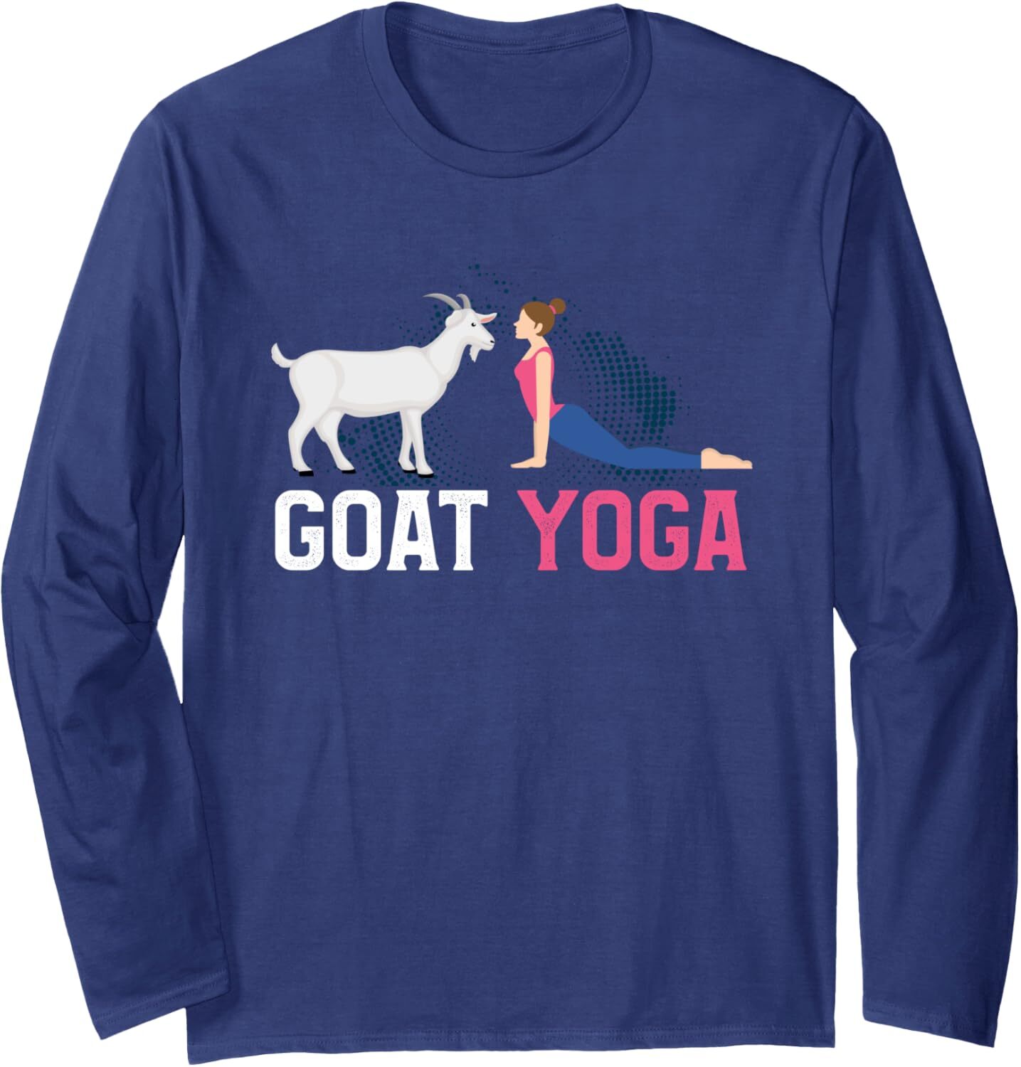 Long Sleeve Shirts for Men sweatshirt Funny Woman Facing Goat Upward Dog Pose Yoga Yogi Asana Long Sleeve Tee Streetwear Casual tops clothes