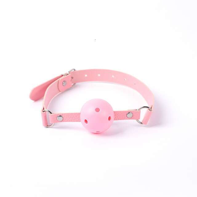 Female slave training SM prop black lychee pattern fun mouth plug with hole PVC fun mouth ball alternative adult product