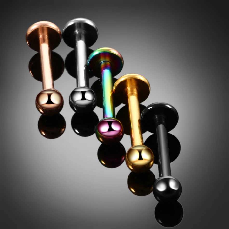 New Fashion 1PC G23 Titanium Colorful Ball Labret Stud Lip Rings Piercing 16g Ear Cartilage Tragus Sexy Girls Jewelry Y240921