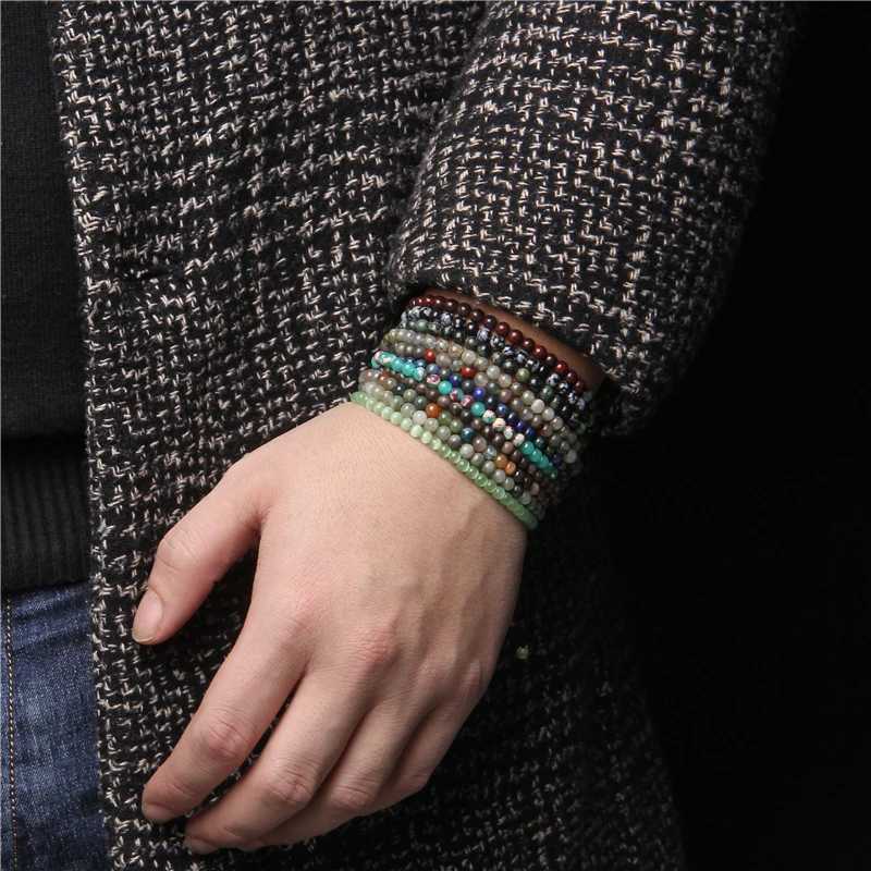 Vintage Natural Stone Bracelet Men Chakras Beads Adjustable Bracelets Wealthy Love Gift For Women Handmade Yoga Pulsera JewelryX240921
