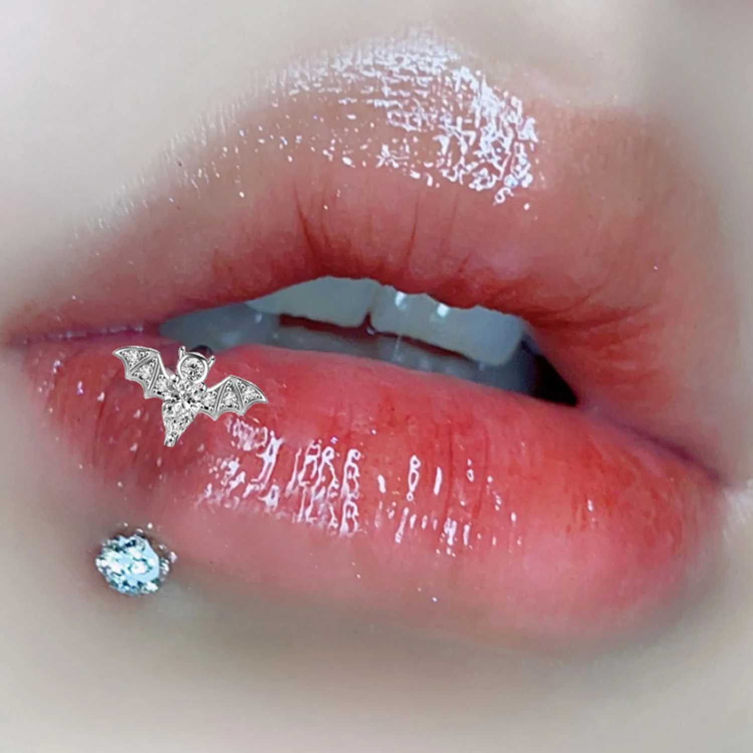 Titanium Steel C-shaped Piercing Lip Ring Dragon Claw Opal Lip Stud Women Fashion Delicate Ear Stud Lip Piercing Body Jewelry Y240921