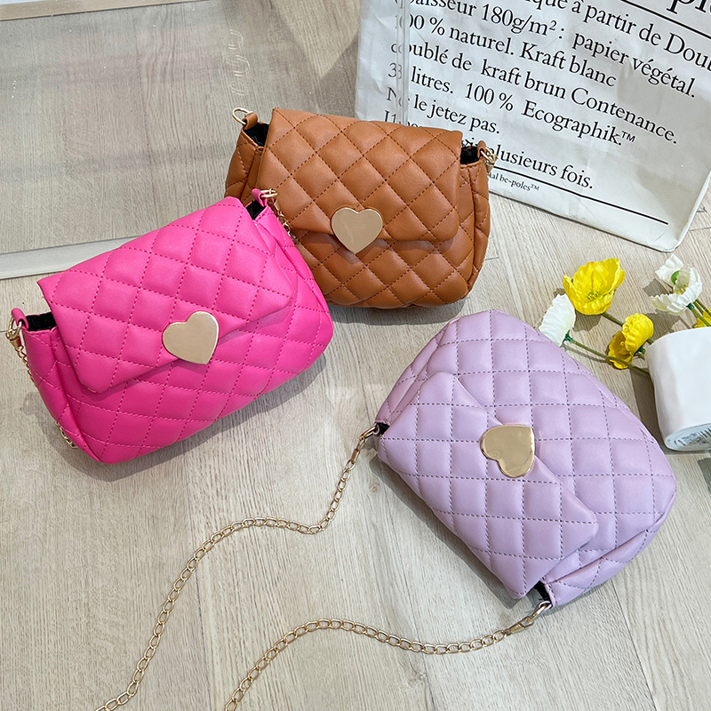 Heart embroidered purse 2024 ladies womens Crossbody bag casual versatile phone bag diamond grid shoulder bags for women men CSD2409212