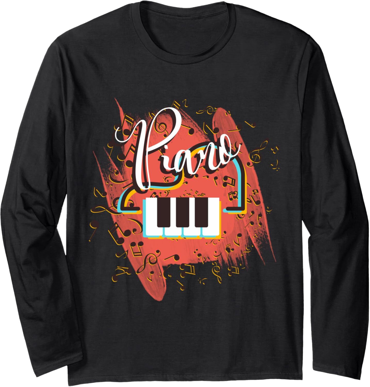 Long Sleeve Shirts for Men sweatshirt Vintage Piano Letters and Music Funny Musician Gift Long Sleeve Tee Streetwear Casual tops clothes