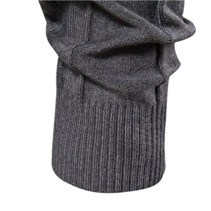Large Mens Sweater Solid Men's Pullover New Male Neck Casual Knitted Thermal Underlay Shirt High Quality Men Clothing