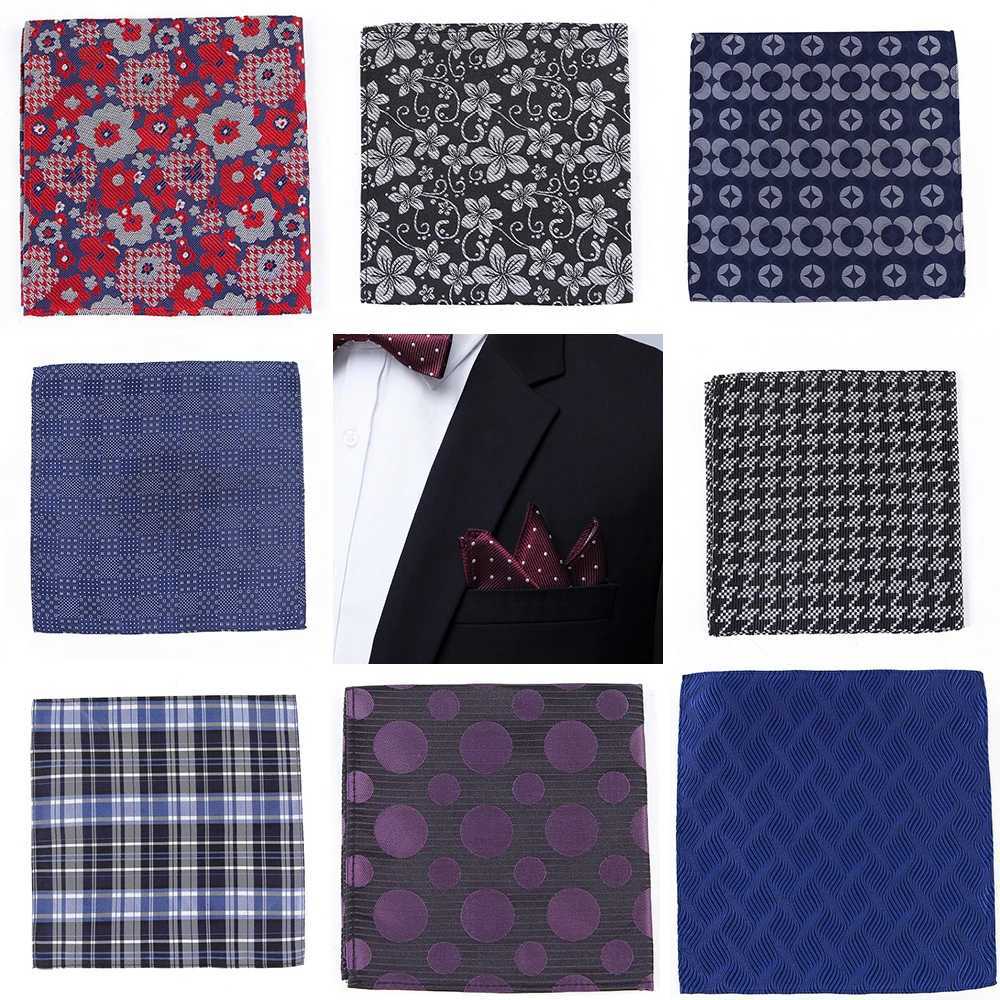 Tailor Smith Men Handkerchief Luxury 100% Silk Woven Jacquard Floral Dot Checked Man Pocket Square Business Wedding Dress HankyX240921