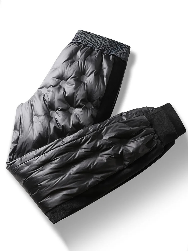 Winter Men Pants 90% White Duck Down Padded Windproof Warm Casual Jogger Sweatpants Plus Size Puffer Trousers 8XL 240913