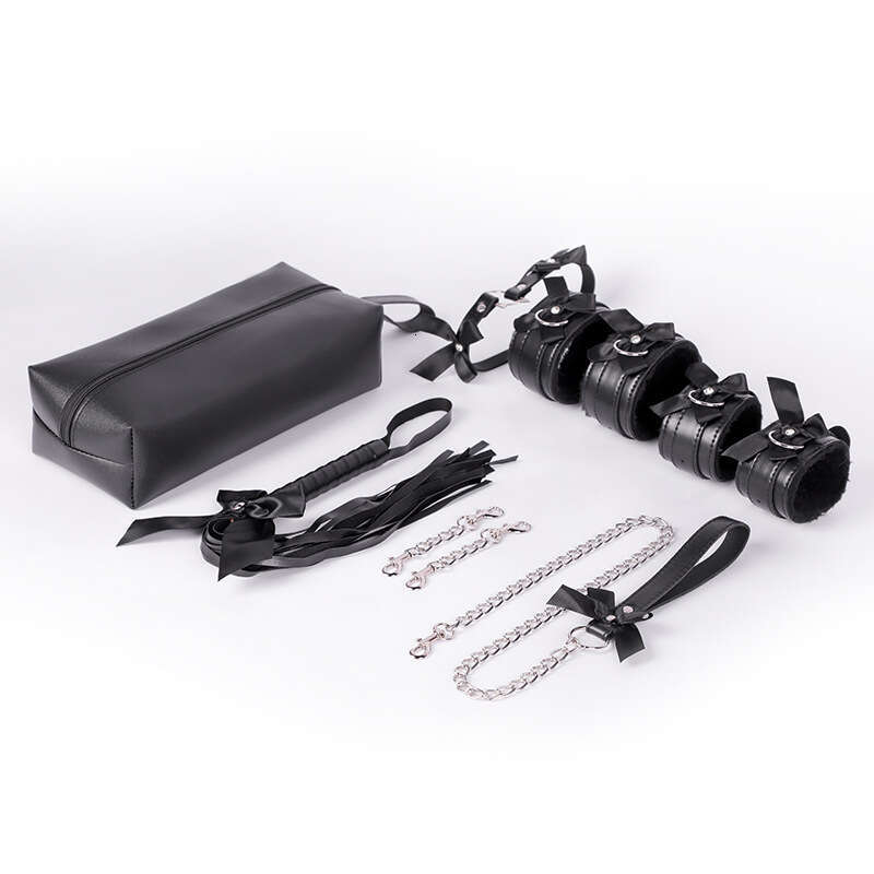 Sexy SM prop set, cute bow tie, binding handcuffs, SM tuning, leather whip, backyard development, anal plug