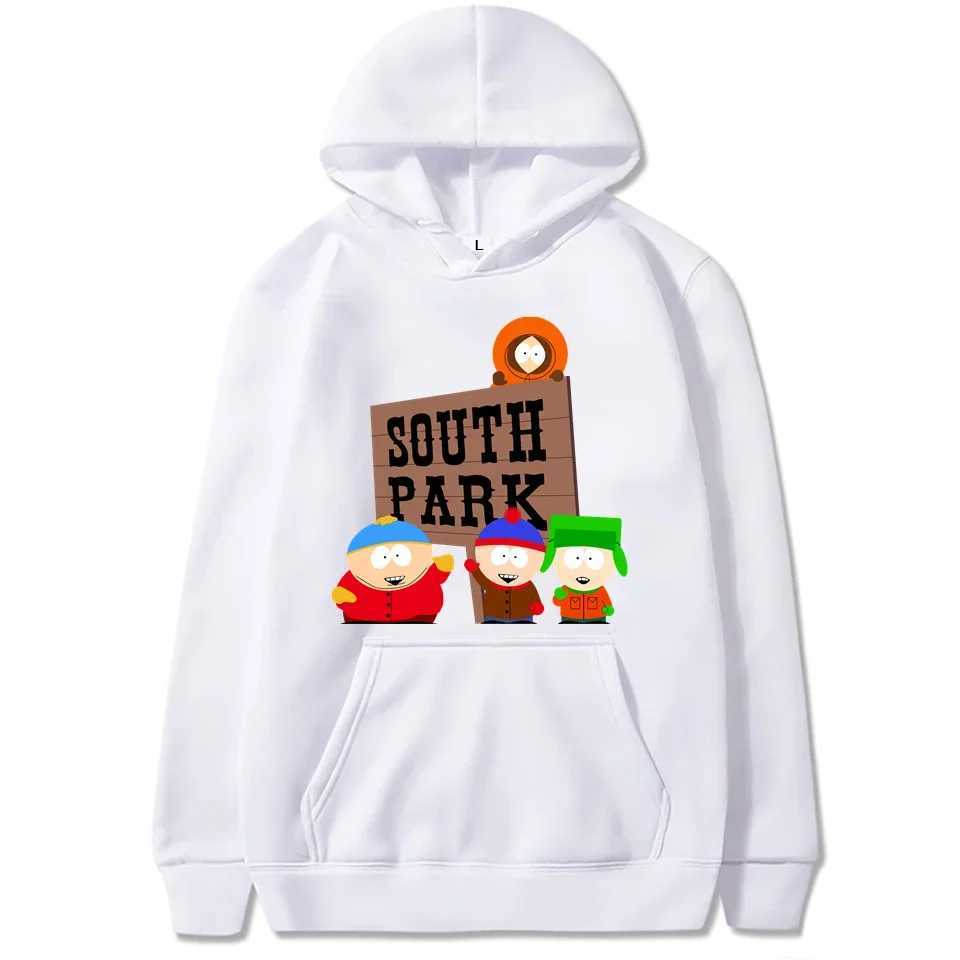 Design Harajuku graphic hoodie South Park print mens Pullover hoodie fashion black and white pop Sudadera Con Capucha Hombre W240921