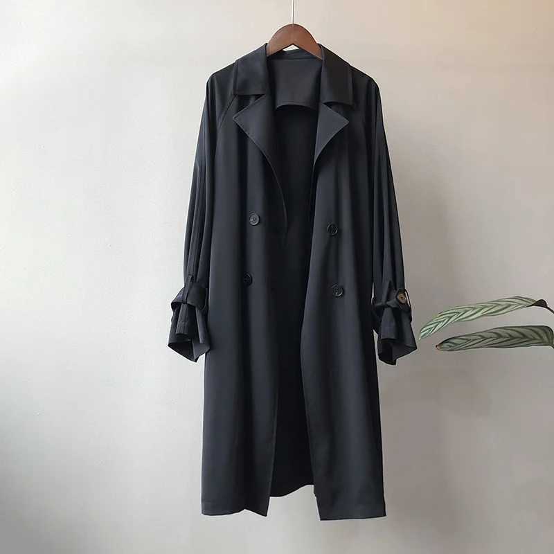Trench Women Office Lady Baggy Temper Minimalist French Style Autumn Coat Fashion Vintage Harajuku All-match Classic Long SleeveX240921