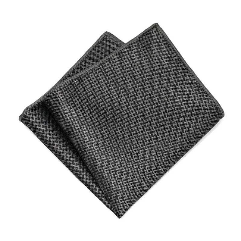 New Elegant Solid Color Dark Patterned Pocket Square Mens Gentleman Formal Black Handkerchief Business Wedding Party Suit HankyX240921