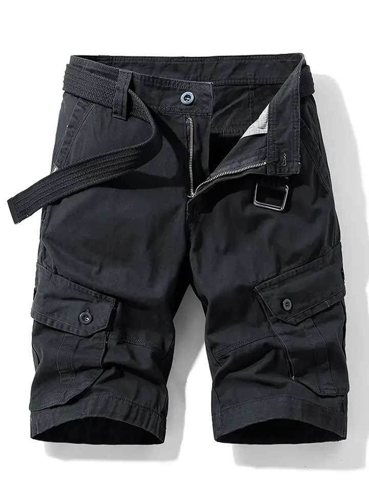 Multi Pockets Mens Cotton Cargo Shorts Tactical Comfy Loose Shorts Work Pants Mens Clothing Waterproof Hiking Track ShortsX240921