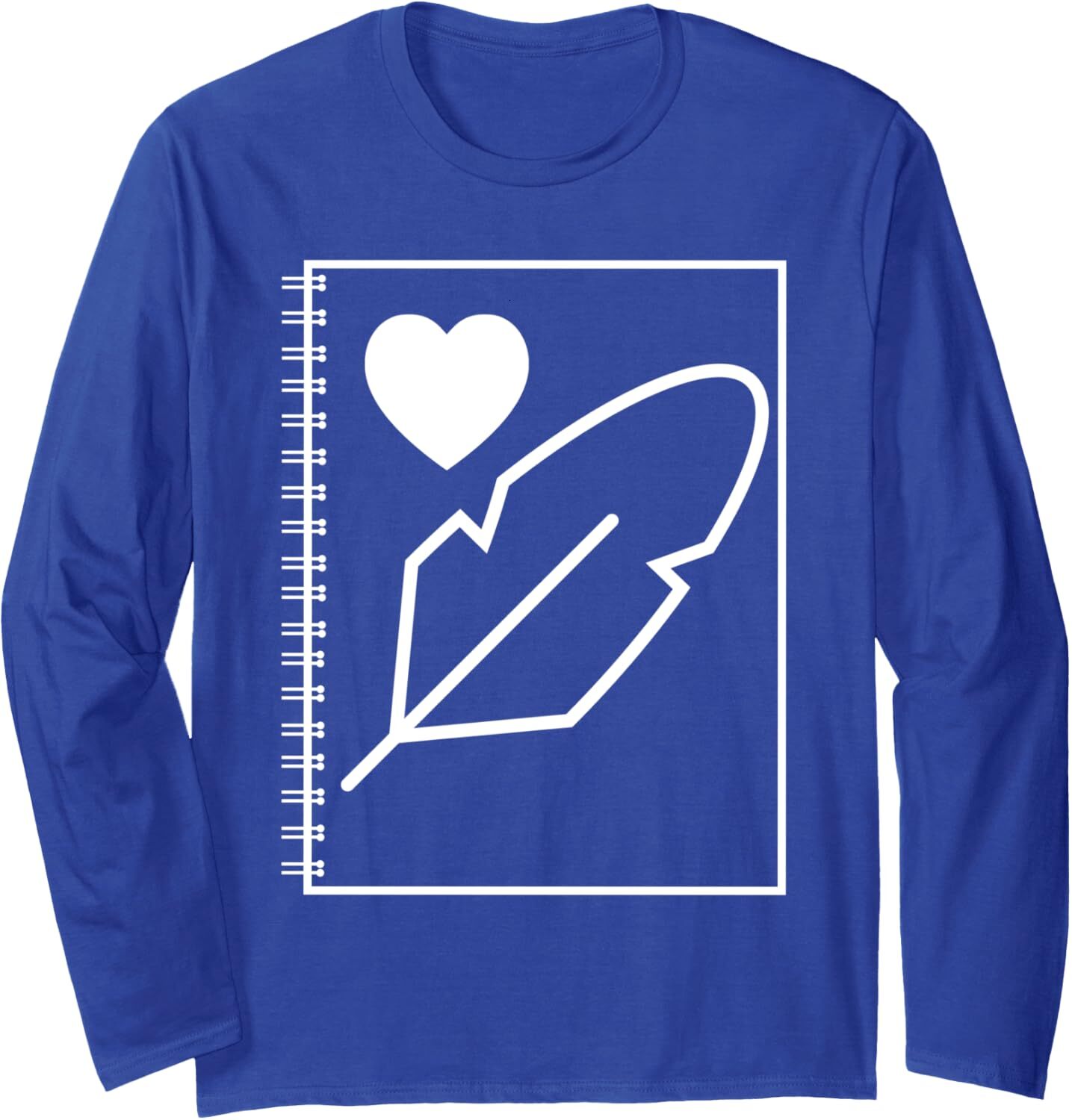 Long Sleeve Shirts for Men sweatshirt Lovely Writer Vintage Pen And Red Heart Artwork Long Sleeve T-Shirt T shirt Tee Streetwear Casual tops clothes
