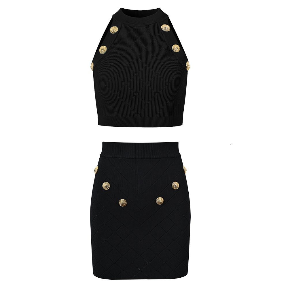 Y2k 2Pcs Vest Sets Sleeveless Short Tops Plaid Pattern Mini Skirt Sheath Design Women Summer Knitting Outfits