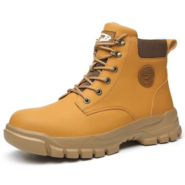 Designer shoes new waterproof and safe men's plush warm winter steel toe work shoes indestructible and puncture resistant snow boots snow boots s