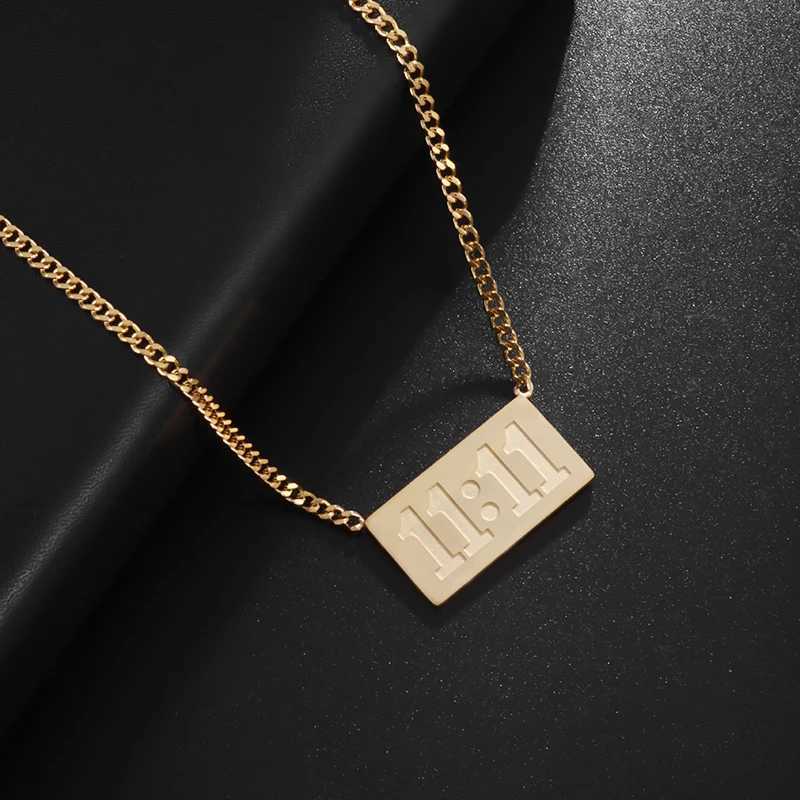 Special number 11 11 square stainless steel pendant necklace suitable for women W240918