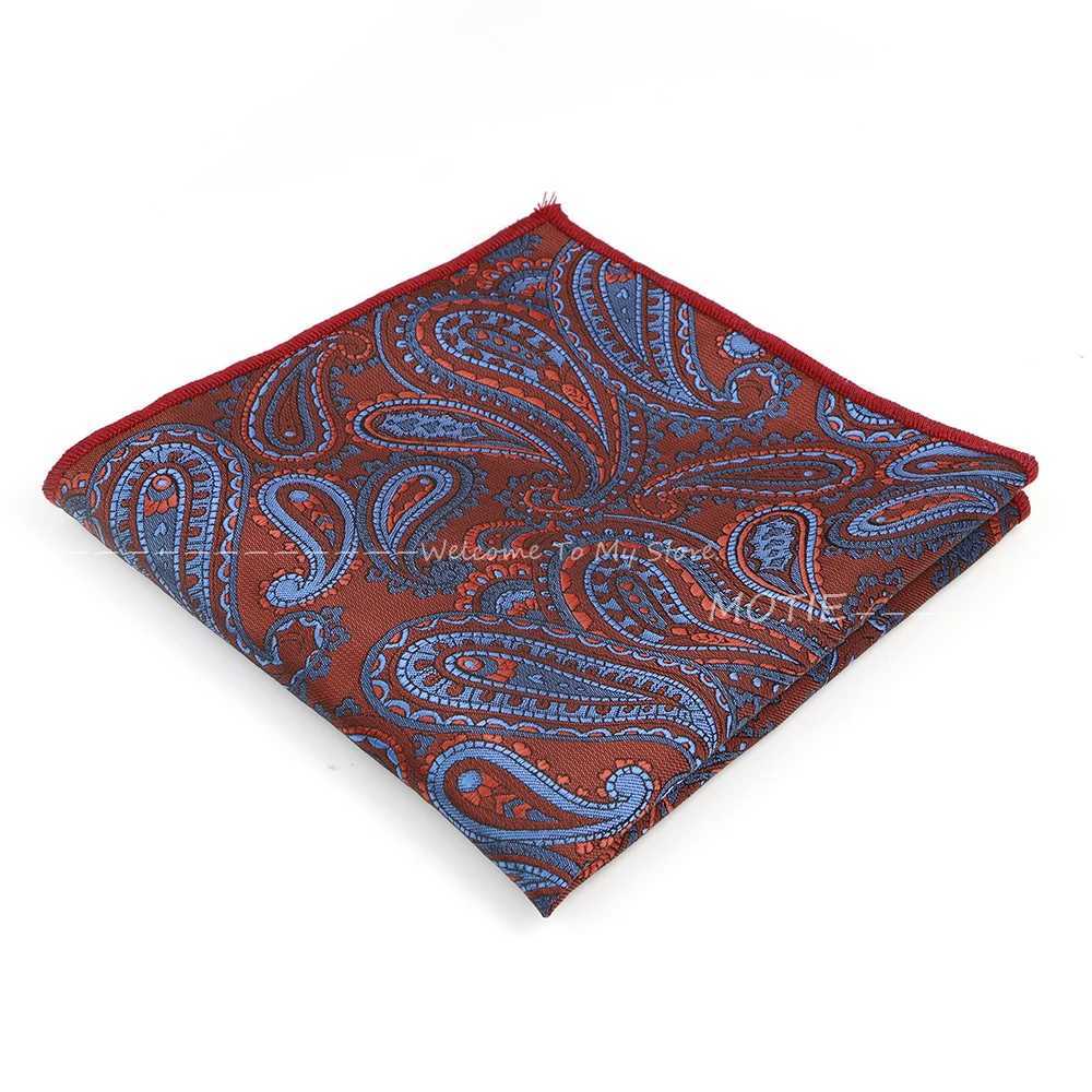 Hot Sale Polyester Hankies Man Cashew Flower Fit Business Lovers Day Pocket Square Handkerchiefs Daily Wear Wedding Party GiftsX240921