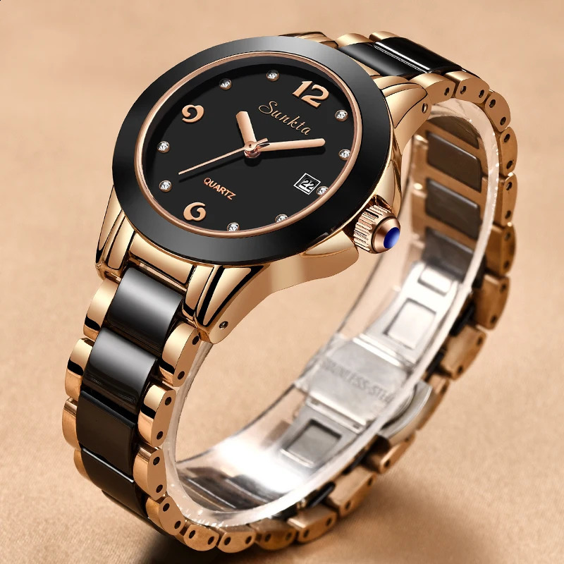 LIGE Woman Watch Fashion Ladies Ceramic Bracelet Wrist Watch Women Dress Watches Waterproof Date Clock Gift Montre Femmes 240909
