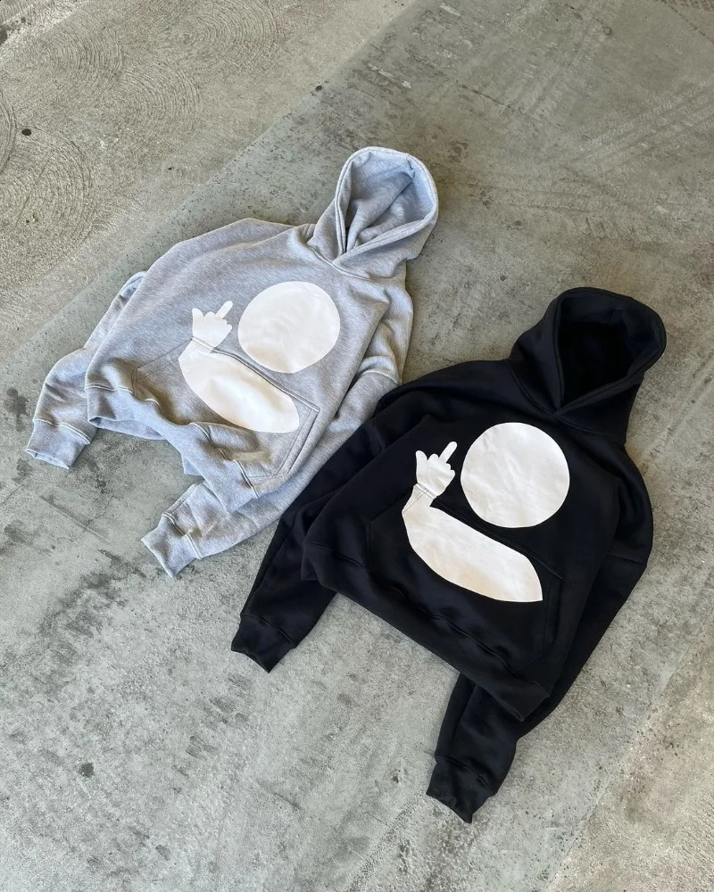 Street Fashion Cartoon Animation Printed Hoodie Men Y2k American Goth Hip-Hop Loose Casual Versatile Oversized Pullover Women 240914