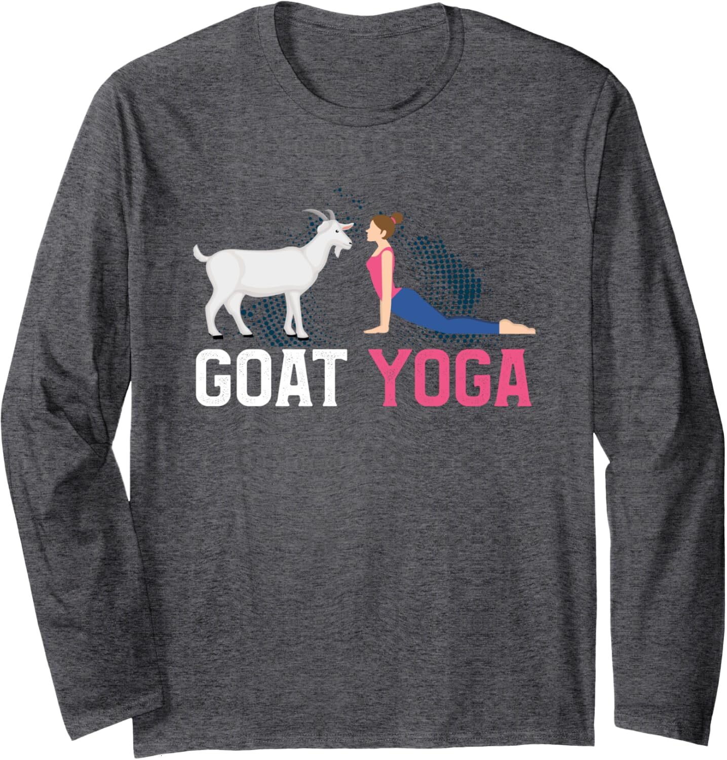 Long Sleeve Shirts for Men sweatshirt Funny Woman Facing Goat Upward Dog Pose Yoga Yogi Asana Long Sleeve Tee Streetwear Casual tops clothes