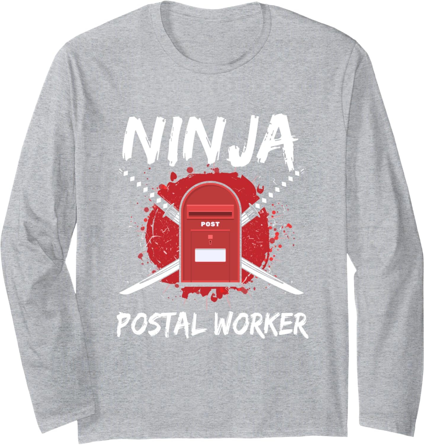 Long Sleeve Shirts for Men sweatshirt intage Ninja Postal Worker Mailbox Mailman Mail Service Long Sleeve Tee Streetwear Casual tops clothes