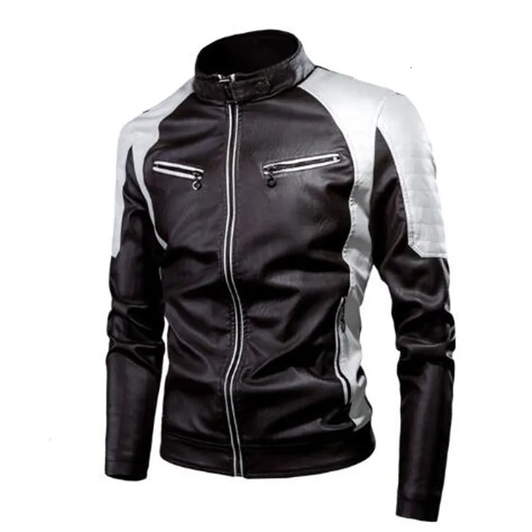 New Autumn Winter Mens PU Leather Jacket Male Leisure Motorcycle Standing Collar Bicycle Warm Wool Ing Coats 5Xl