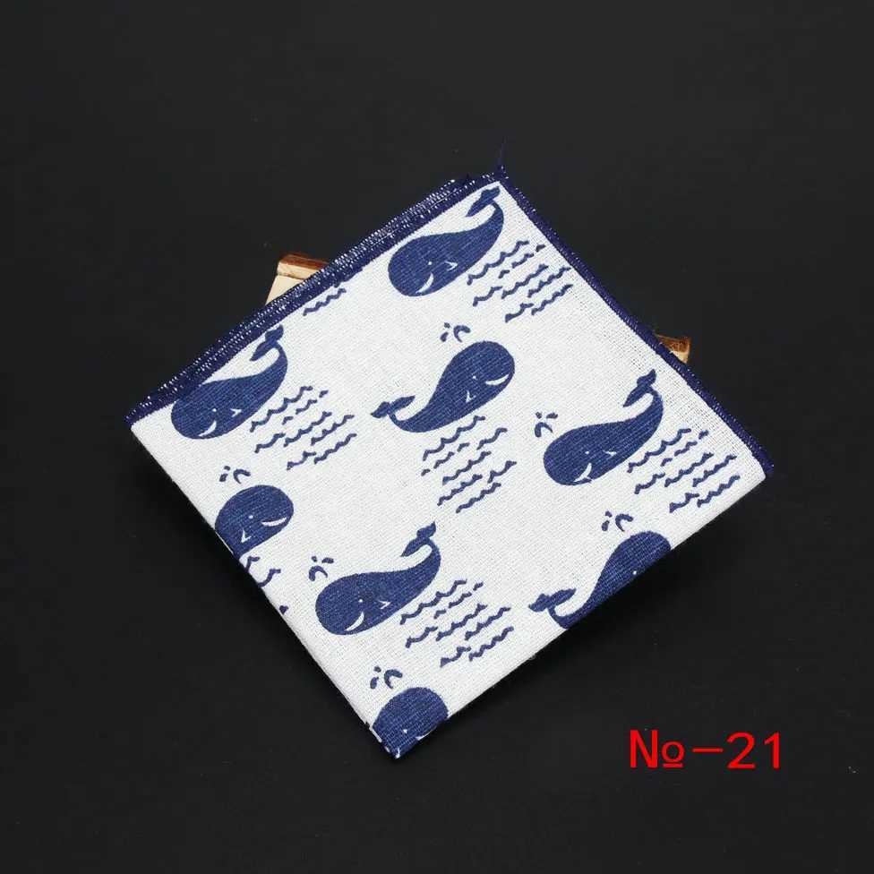 Brand New High Quality Hankerchief Scarves Vintage Linen Hankies Mens Pocket Square Handkerchiefs Cartoon Print Cotton HnakyX240921