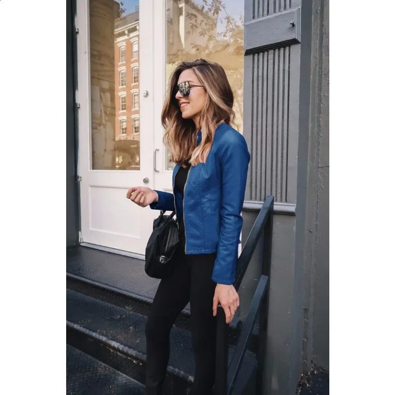Womens S-3XL size selling autumn and winter fashion leather jacket set small jacket womens clothing product 240921 - view 4