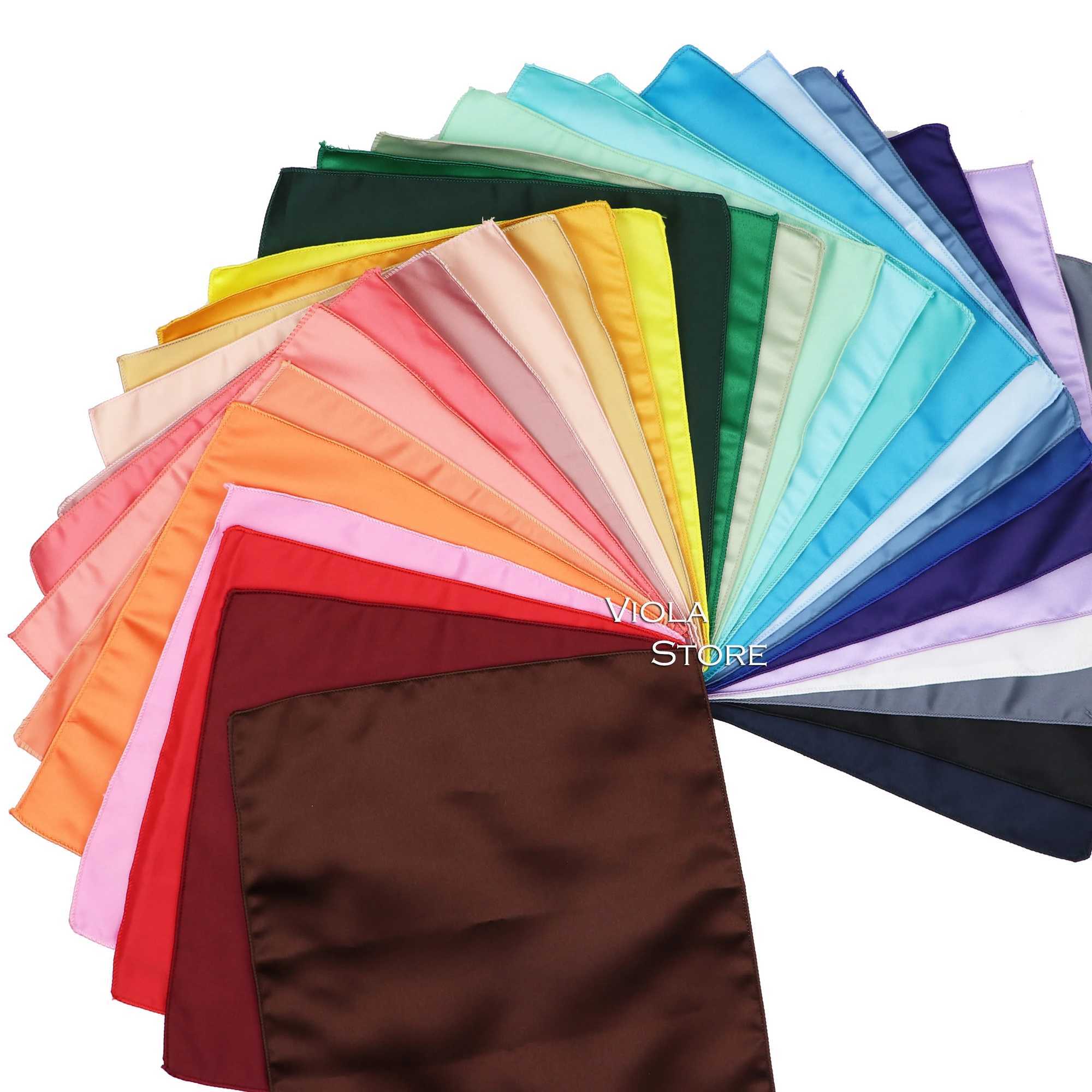 Hot Light Color Pink Green Blue 22cm Solid Pocket Square Polyester Handkerchief Wedding Party Suit Tie Hankie Men Gift AccessoryX240921
