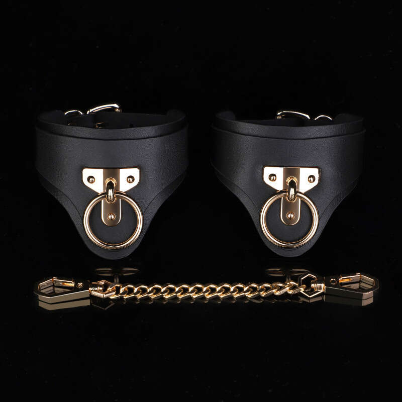 High end SM props, cowhide restraints, handcuffs, black and red genuine leather, erotic handcuffs, foot cuffs, sex training, adult products