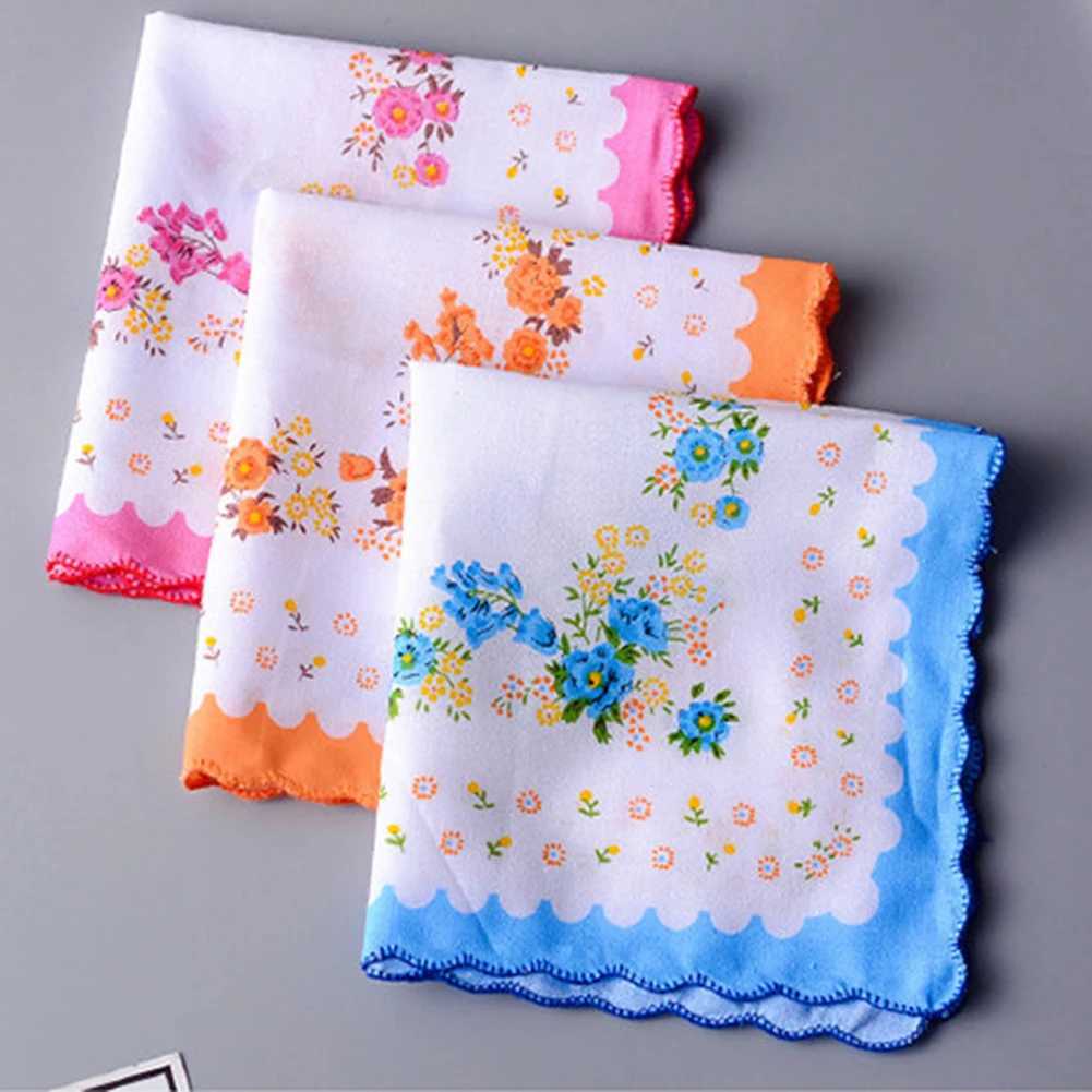 5Pcs Vintage Cotton Women Hankies Embroidered Butterfly Flower Hanky Floral Assorted Cloth Ladies Handkerchief Fabrics RandomX240921