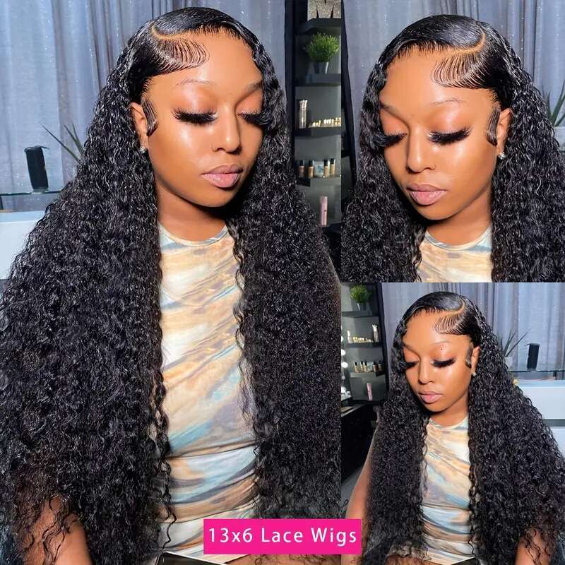 Gabrielle Brazilian Deep Wave Front 30 Inch 13x4 Human Wigs for Women 4x4 Lace Closure Wig Remy Hair 180% Density