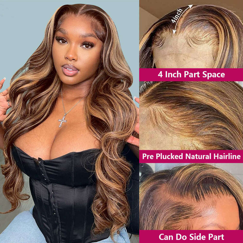 Highlight Human Hair 13x4 Honey Blonde Body Wave Front Wig Brazilian 13x6 Full Hd Lace Frontal Bleached Wigs For Women
