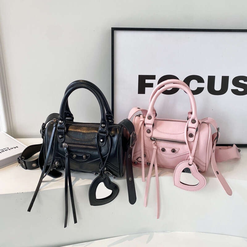 Trendy Cool Motorcycle For Women New Fashionable And Popular Handheld Pink Pillow Wide Strap Single Shoulder Crossbody Bag