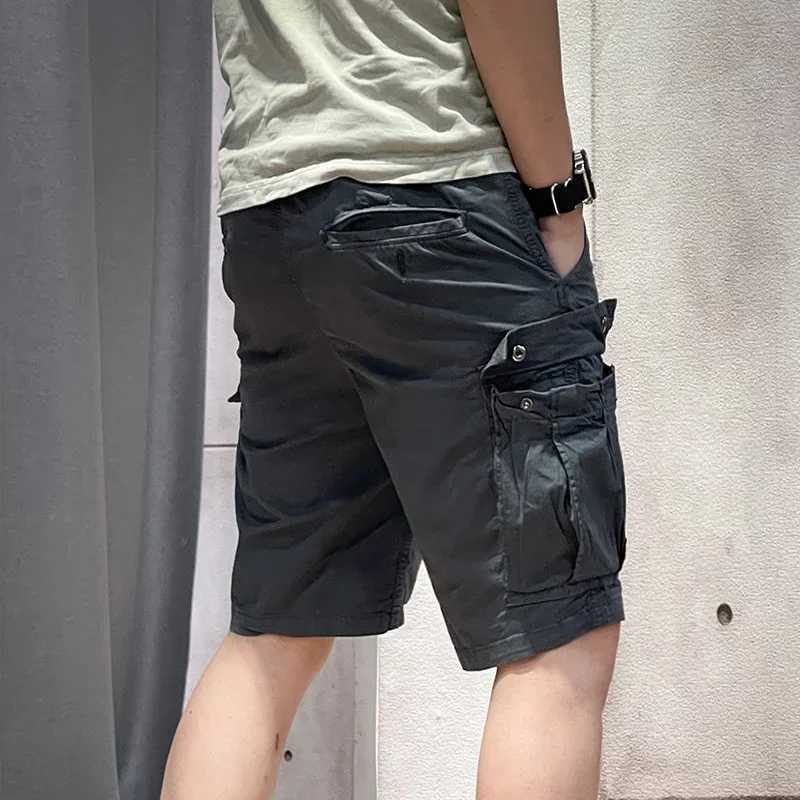 Mens Cargo Shorts Half Combat Male Bermuda Short Pants Solid Comfortable Front Pocket Big and Tall Harajuku Loose Designer Y2kX240921