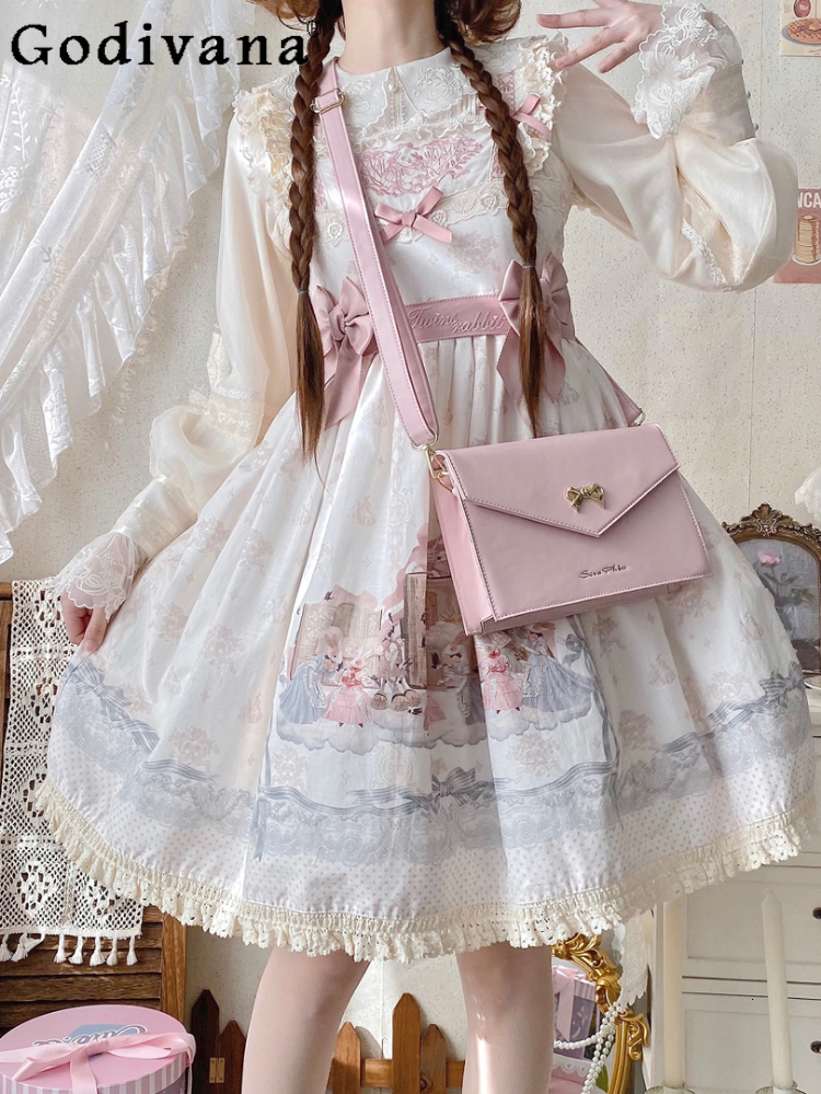 Fashionable All-Match Retro Women's Envelope Japanese Commuter Sweet Cute Metal Decorative Messenger Bag Shoulder Bags