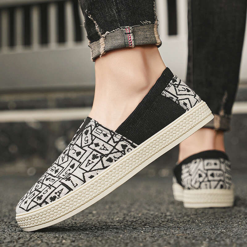 New Summer Fisherman Fashion Print Green Espadrilles Men Loafers Shoe Breathable Slip-On Casual Shoes Man Driving