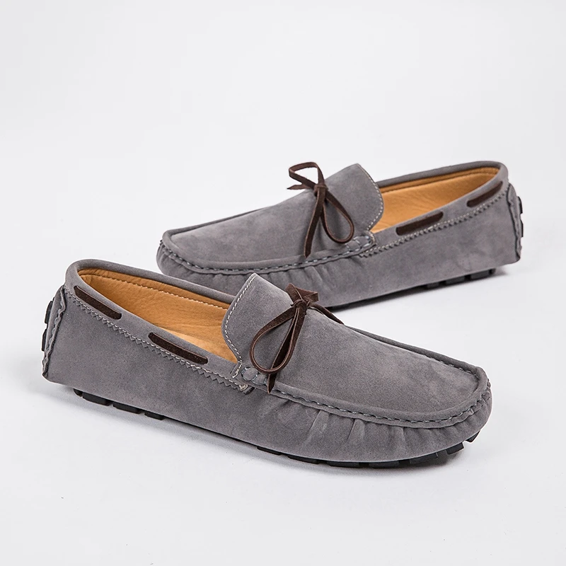 Lofer Shoes Man Casual Suede Leather Breathable Men's Shoes Luxury Brand Light Fashion Driving Shoes Outdoor Flats Soft