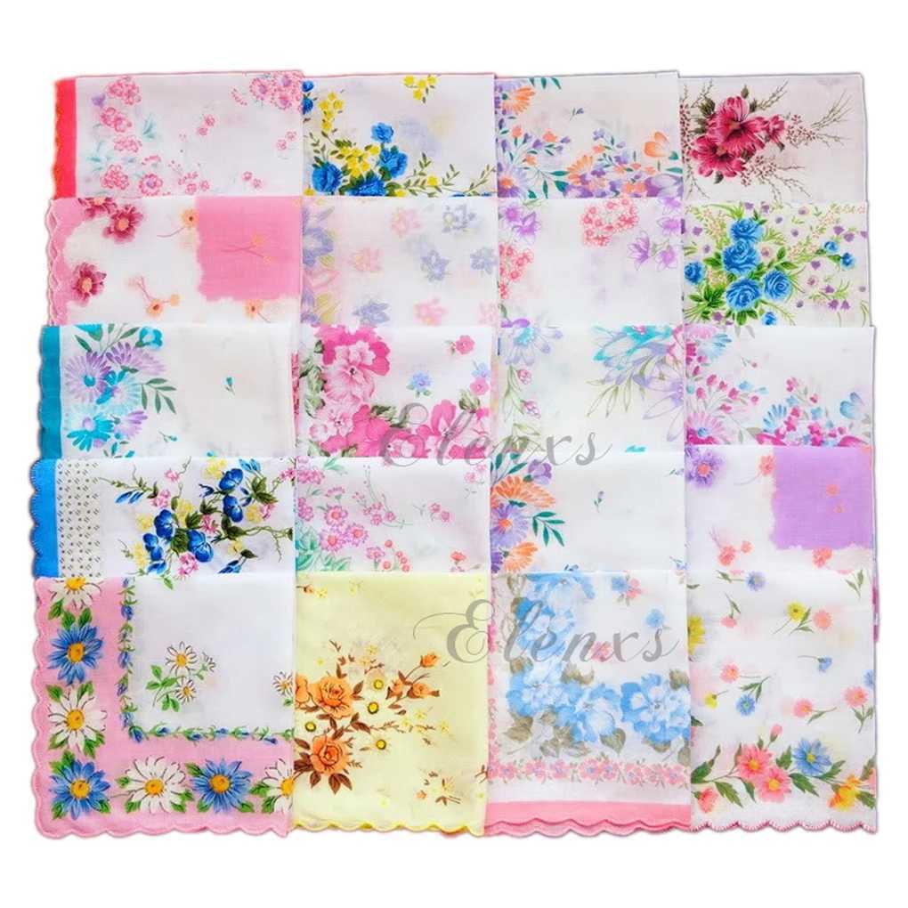 10 Pieces Vintage Handkerchief Hanky Birthday Gift Pattern RandomX240921