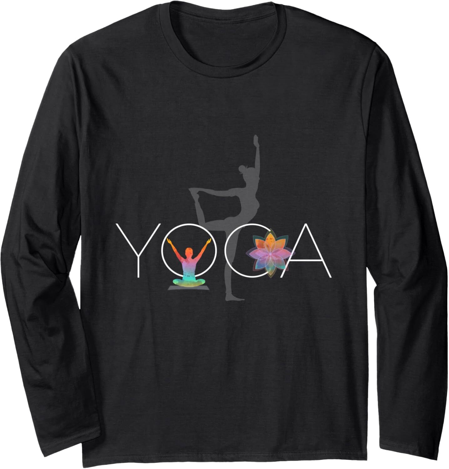 Long Sleeve Shirts for Men sweatshirt Yoga Meditation and Lotus Flower Relaxing Yogis Long Sleeve Tee Streetwear Casual tops clothes