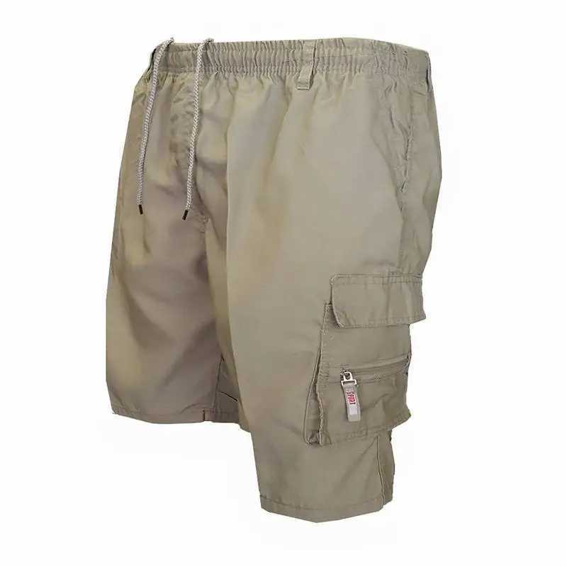 Mens Tactical Shorts Summer Casual Jogging Cargo Shorts Loose Multi-pockets Elastic Waist Work Hiking Overalls Short PantsX240921