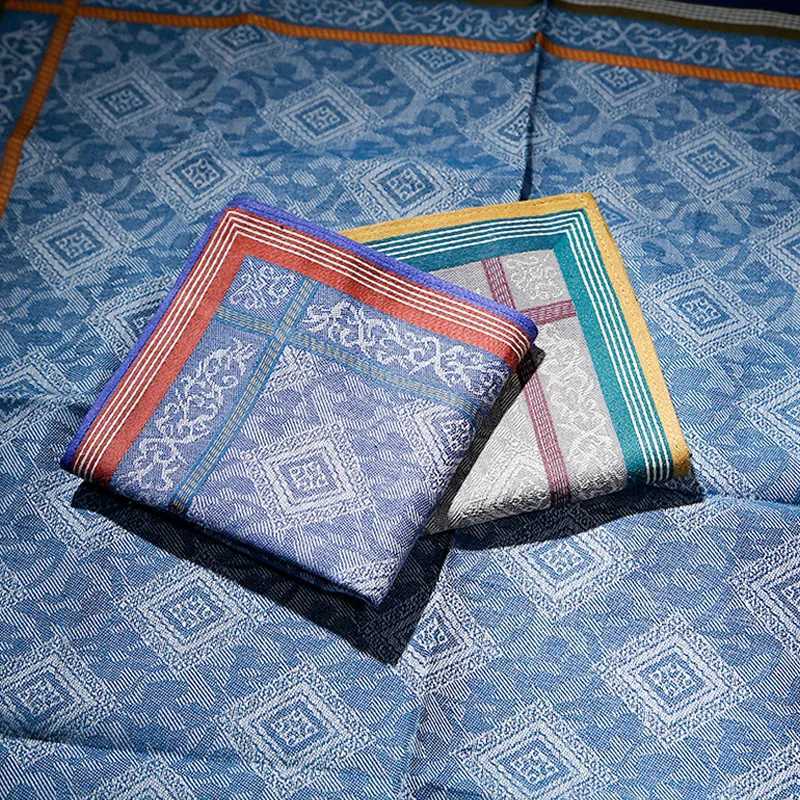 3 pieces/set of mens checkered new square jacquard cotton handles suitable for mens waist bags flower pocket towels wedding parties Christmas gifts W2