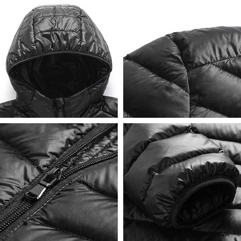 New Winter Men Lightweight Water And Wind-Resistant Hooded Casual High Quality Slim Duck Down Jacket Coat Male