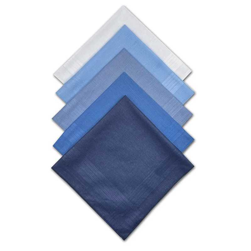 3Pcs 40x40cm Solid Color White Blue Plain Men Handkerchiefs Pocket Hankies Soft Cotton Sweat Square Towels Tea Party FavorsX240921