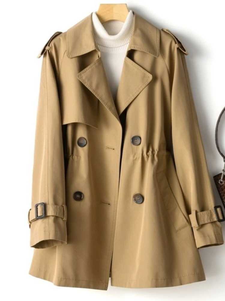 Spring Autumn Trench Coat Women 2024 New Korean Double Breasted Mid-Long Woman Trench Coat Overcoat Windbreaker Female OuterwearX240921