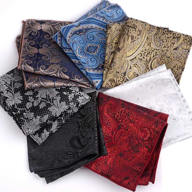 Mens silk screen pocket square handle solid color retro Hanji business set Hanji chest towel accessory 25 * 25cm W240921