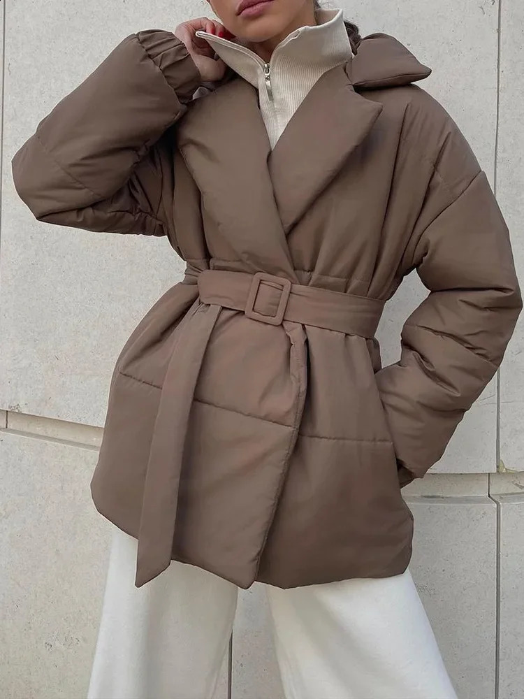 2024 Warm Winter Fashion Women Cotton Puffer Jacket Casual Solid Loose Parkas Coat Vintage Jacket Outwear Office Ladies Jacket 240918