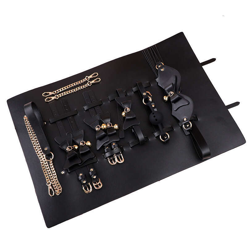 Alternative sex toy bow SM prop set with storage features, sex bell collar with traction and hair replacement