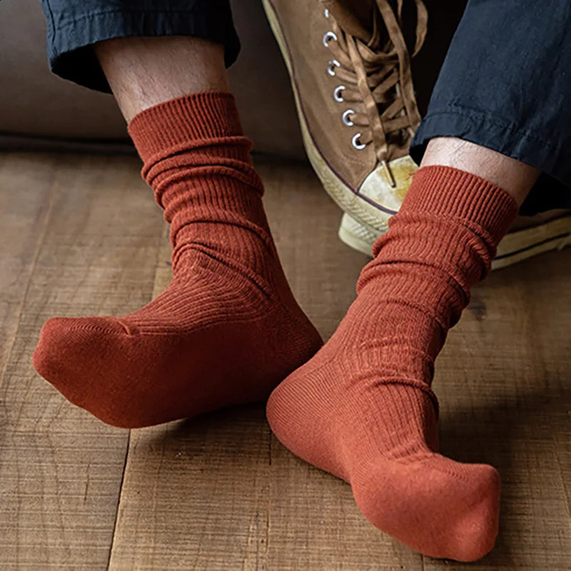 3 pairs of mens cotton socks fashionable casual black Harajuku retro long socks business socks mens gift Plus size 39-46 240921