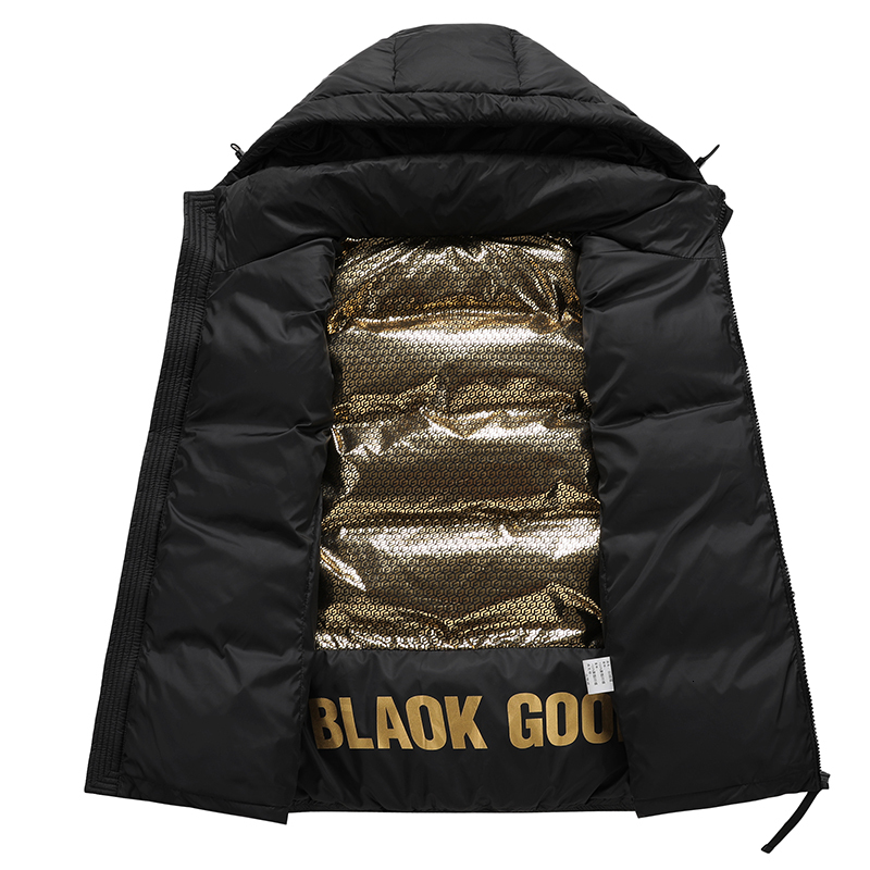 Black Gold Down Vest Winter Men Warm Waterproof Sleeveless Jacket Autumn Casual Windproof Thicken Waistcoat Brand Man